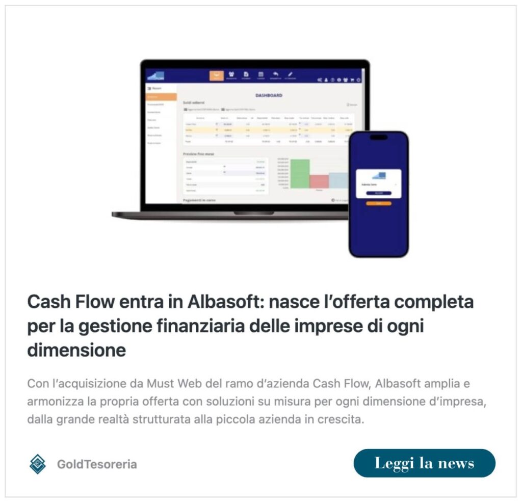 banner dell'articolo cash flow entra in albasoft