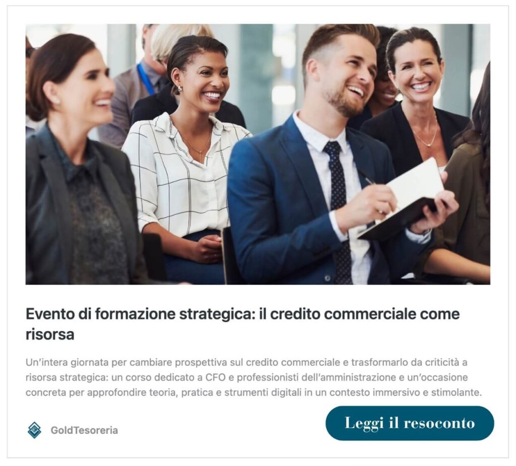 banner articolo sul webinar sul credito commerciale come risorsa
